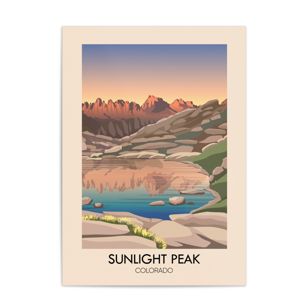 Sunlight Peak Colorado USA Travel Poster