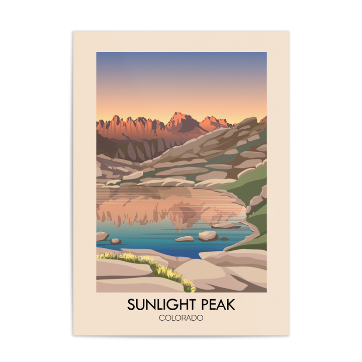 Sunlight Peak Colorado USA Travel Poster