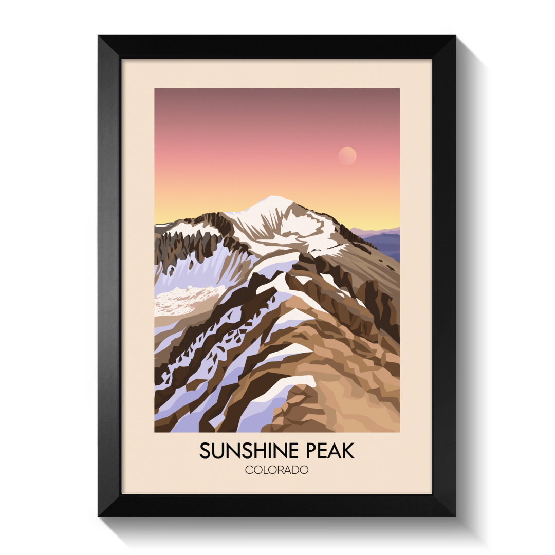Sunshine Peak Colorado USA Travel Poster
