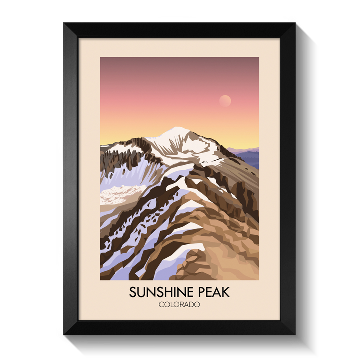 Sunshine Peak Colorado USA Travel Poster