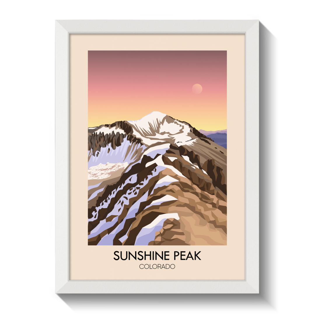 Sunshine Peak Colorado USA Travel Poster