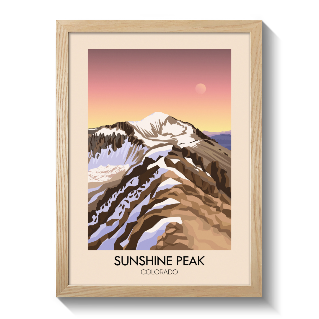 Sunshine Peak Colorado USA Travel Poster