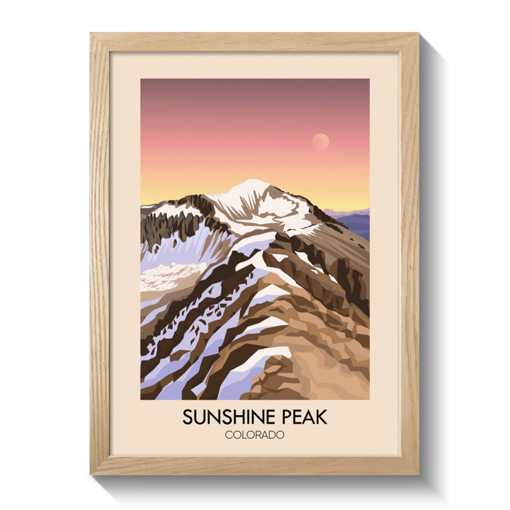 Sunshine Peak Colorado USA Travel Poster