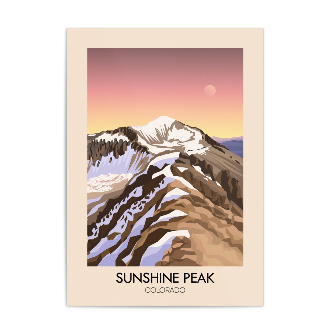 Sunshine Peak Colorado USA Travel Poster