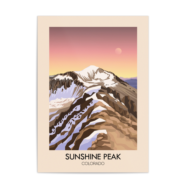 Sunshine Peak Colorado USA Travel Poster