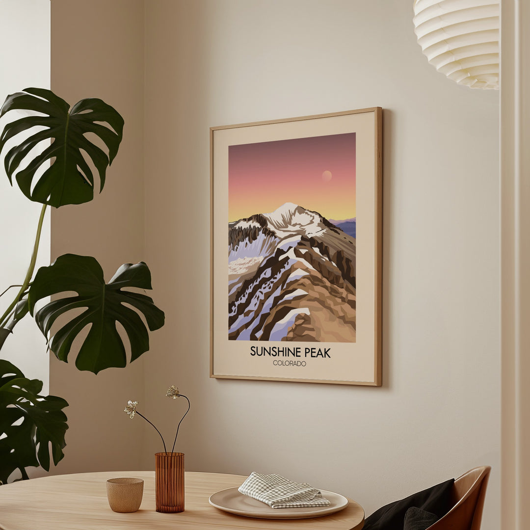 Sunshine Peak Colorado USA Travel Poster