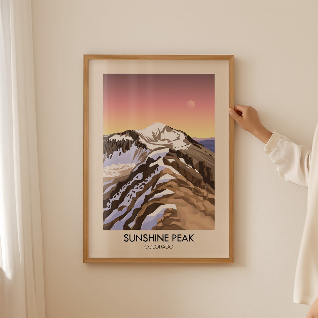 Sunshine Peak Colorado USA Travel Poster