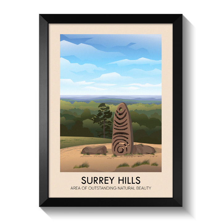 Surrey Hills AONB Travel Poster