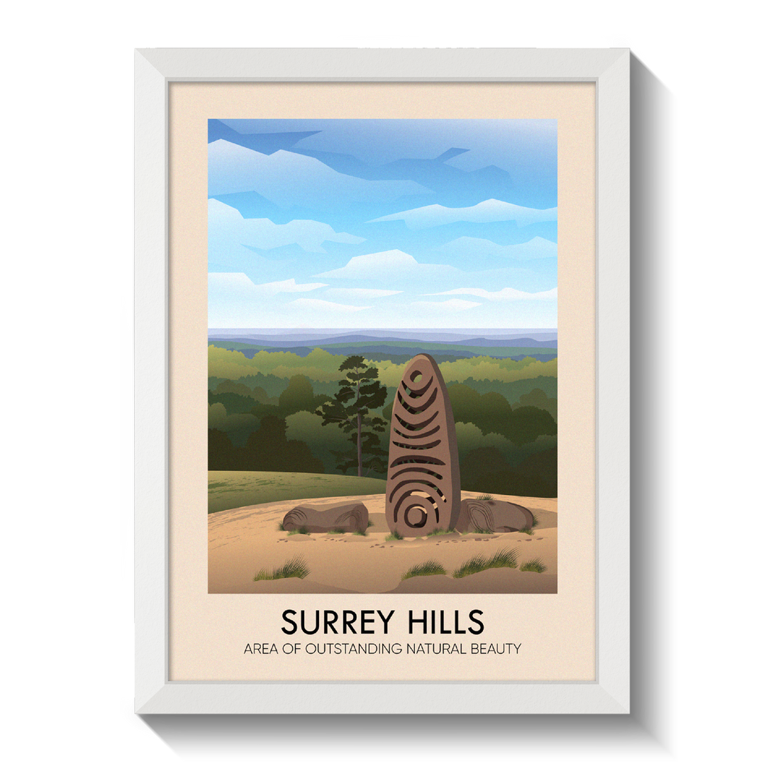 Surrey Hills AONB Travel Poster