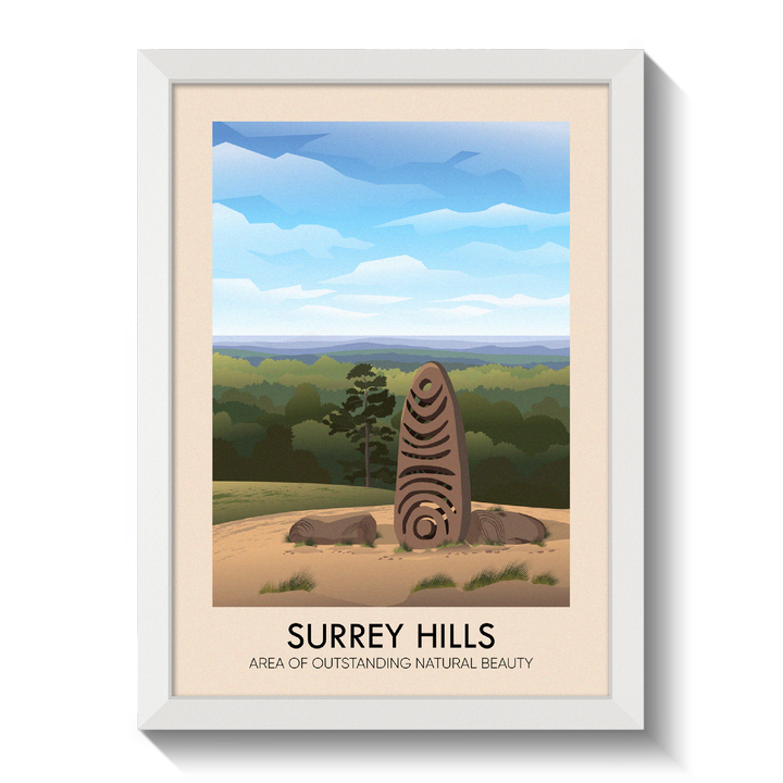 Surrey Hills AONB Travel Poster