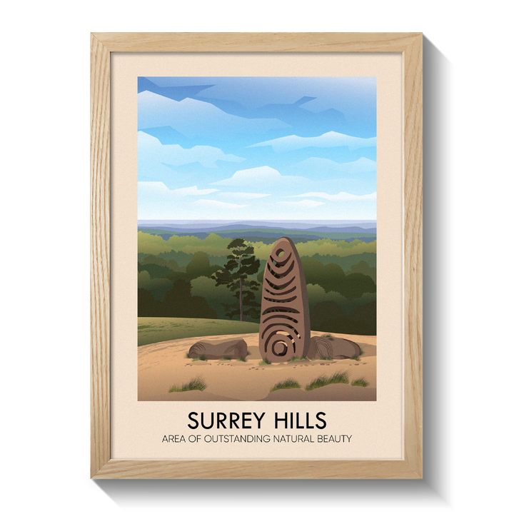 Surrey Hills AONB Travel Poster