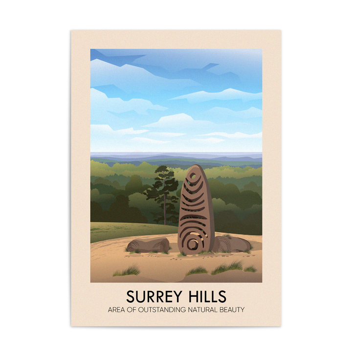 Surrey Hills AONB Travel Poster