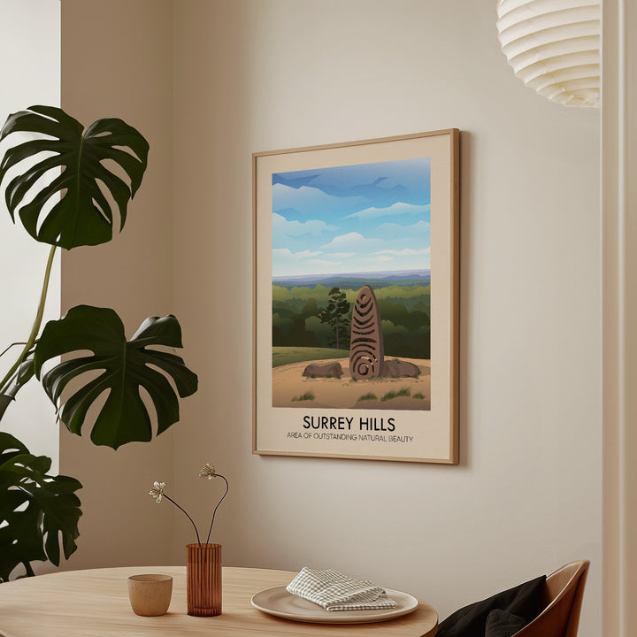 Surrey Hills AONB Travel Poster