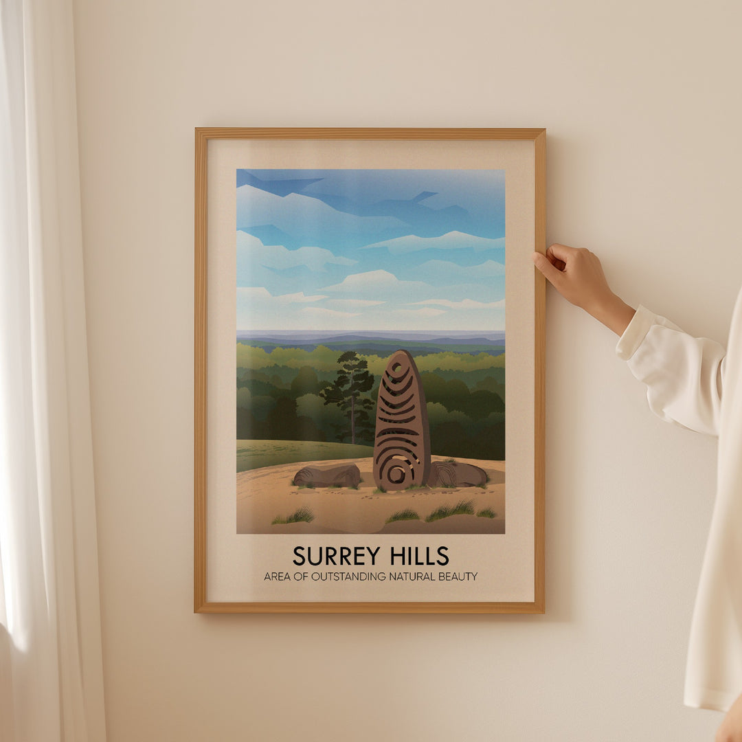 Surrey Hills AONB Travel Poster