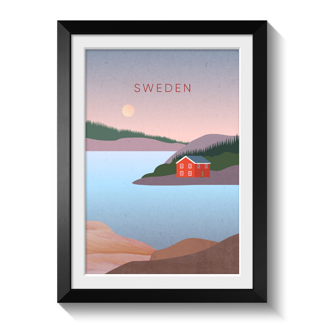 Sweden Minimal Travel Poster
