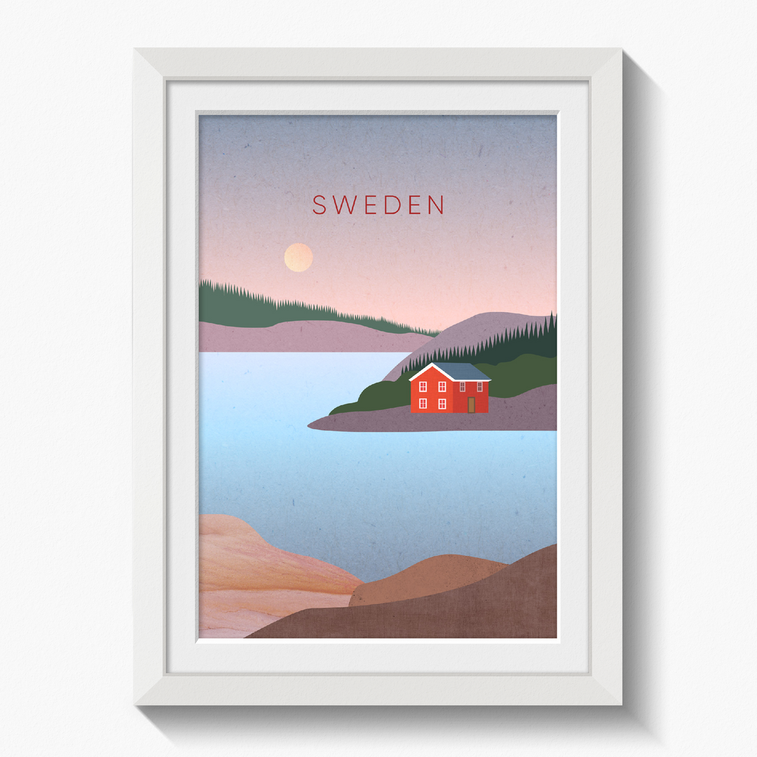 Sweden Minimal Travel Poster
