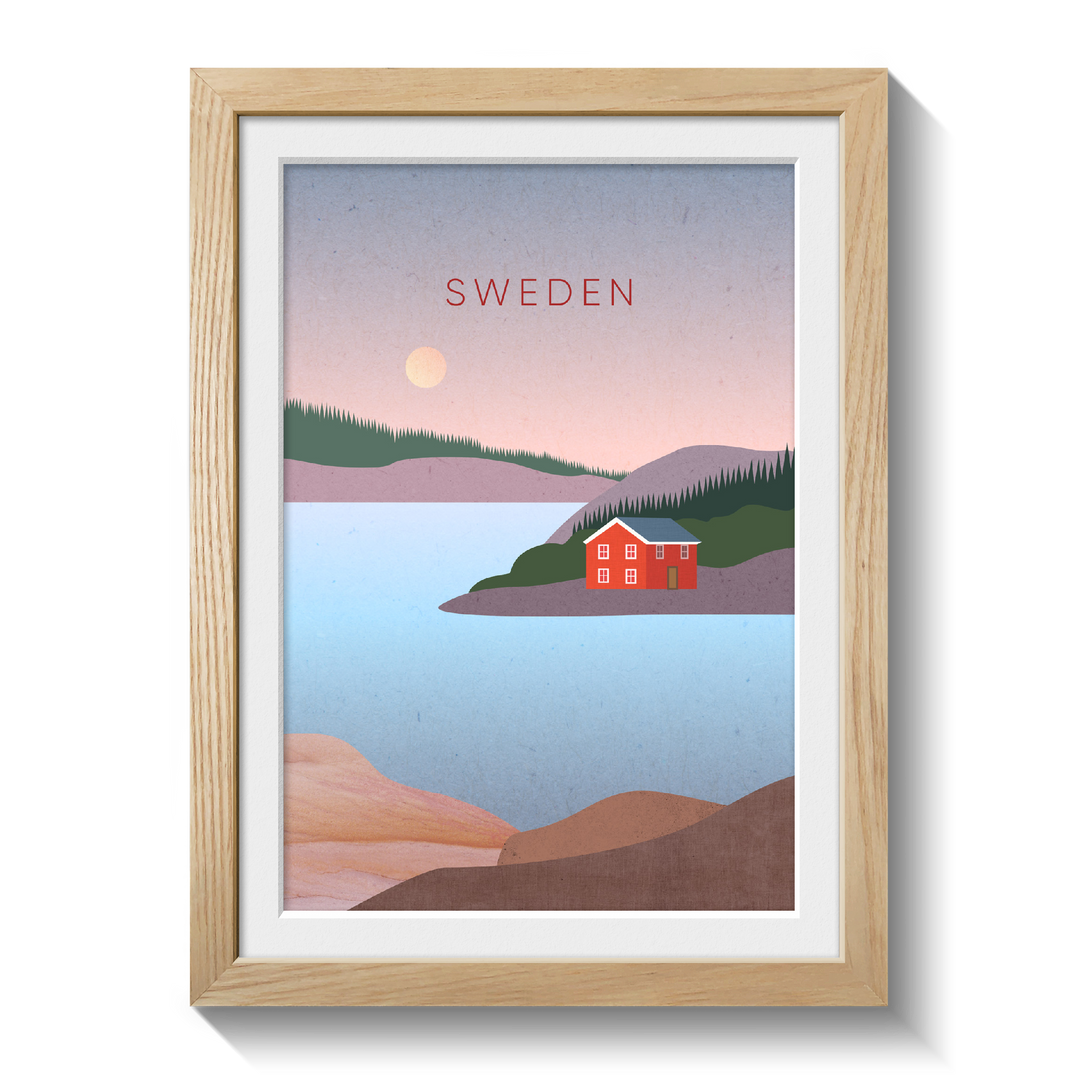 Sweden Minimal Travel Poster