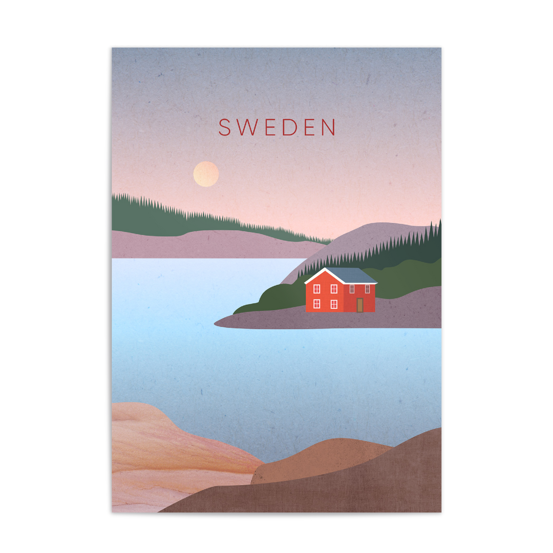 Sweden Minimal Travel Poster