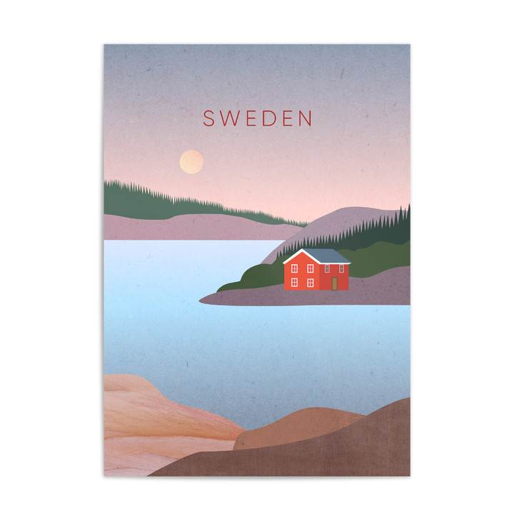 Sweden Minimal Travel Poster