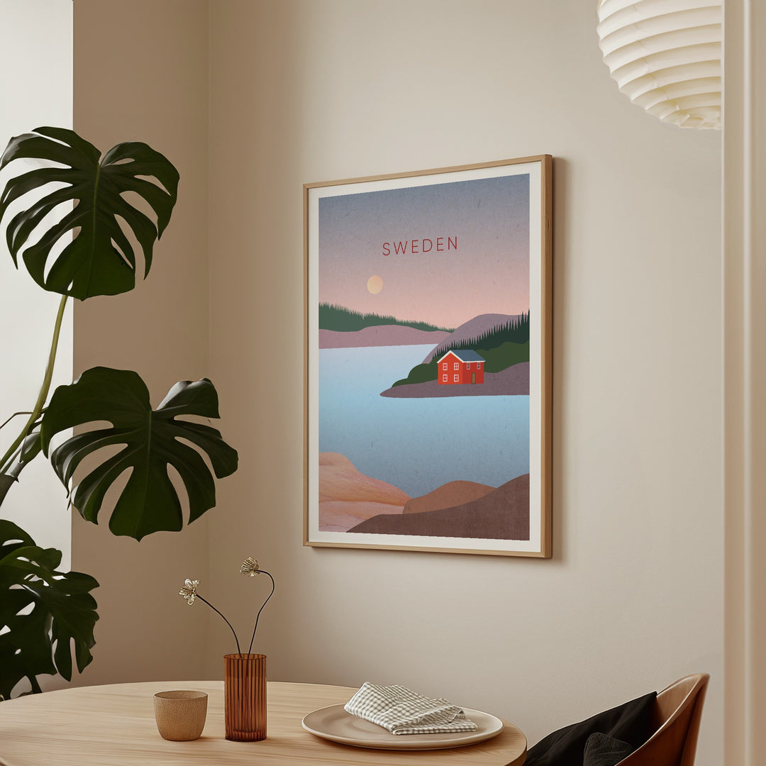 Sweden Minimal Travel Poster
