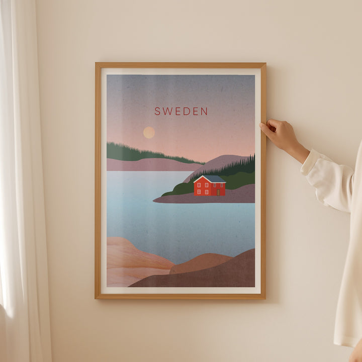 Sweden Minimal Travel Poster