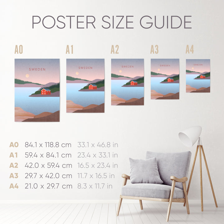 Sweden Minimal Travel Poster