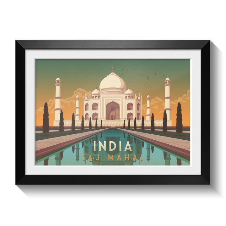 India Taj Mahal Travel Poster