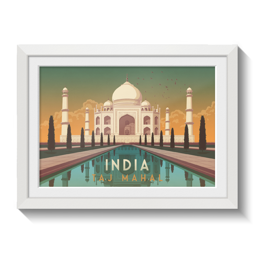 India Taj Mahal Travel Poster