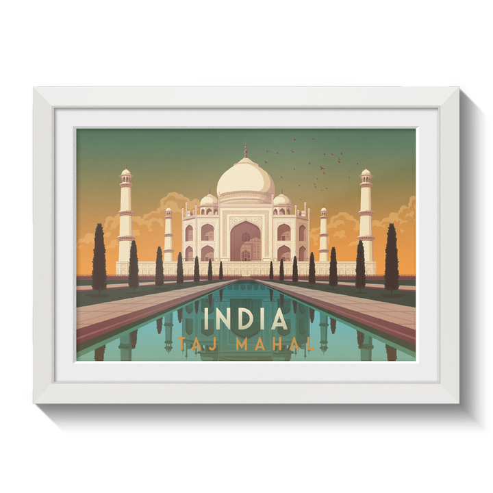 India Taj Mahal Travel Poster