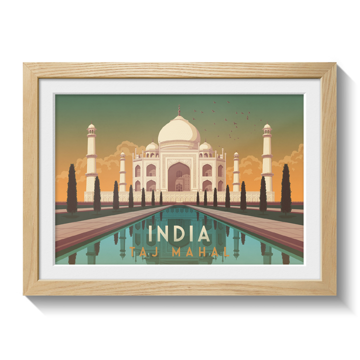 India Taj Mahal Travel Poster