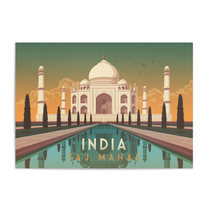 India Taj Mahal Travel Poster