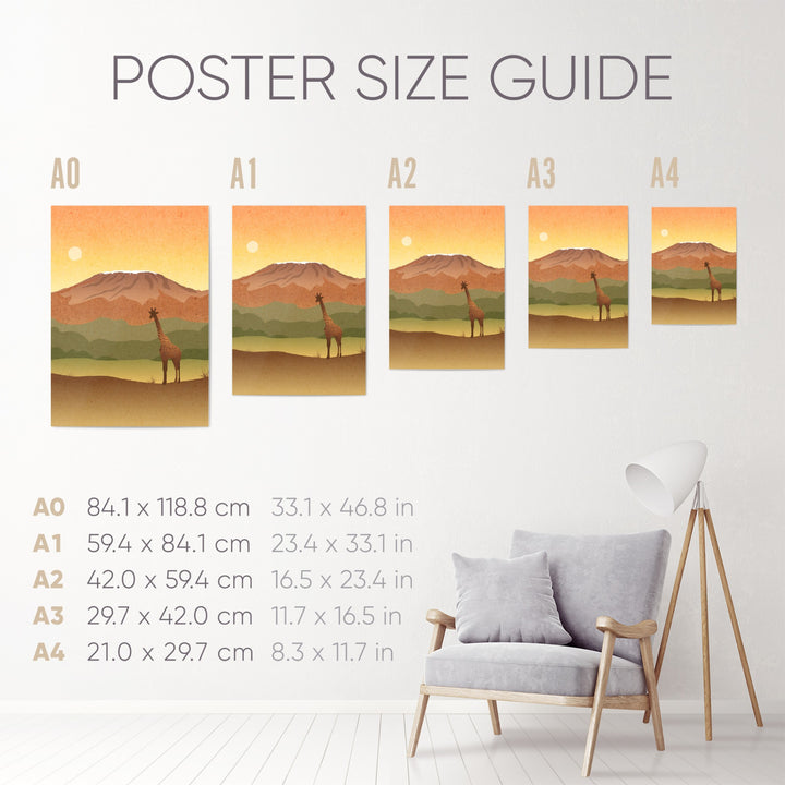 Tanzania Safari Themed Nursery Poster