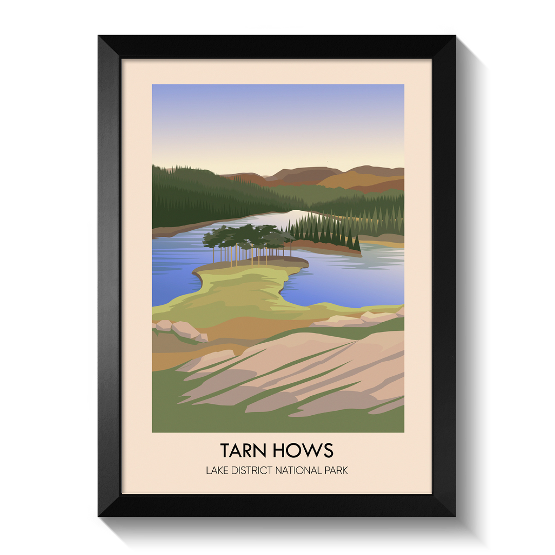 Tarn Hows Lake District Travel Poster