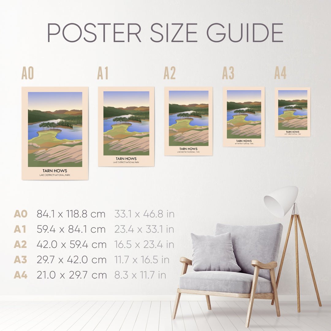 Tarn Hows Lake District Travel Poster