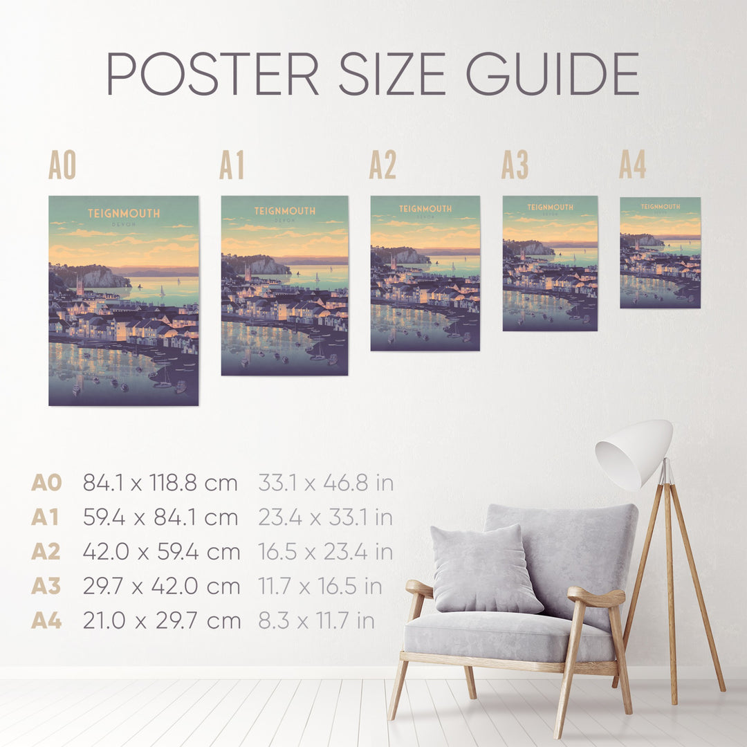 Teignmouth, Devon Seaside Travel Poster