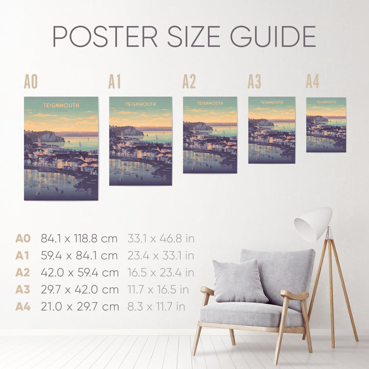 Teignmouth, Devon Seaside Travel Poster