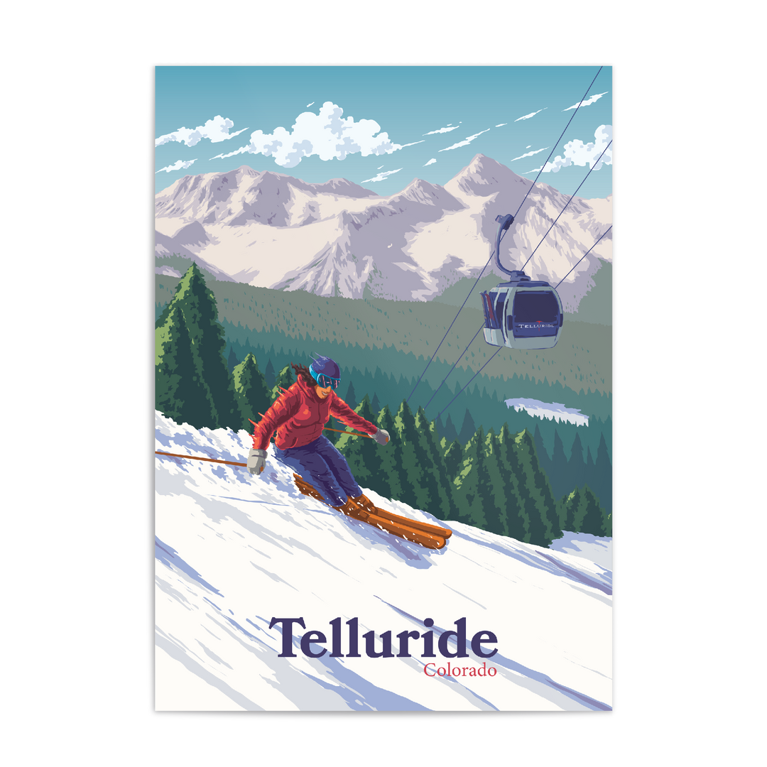 Telluride Colorado Ski Resort Travel Poster – Bucket List Prints