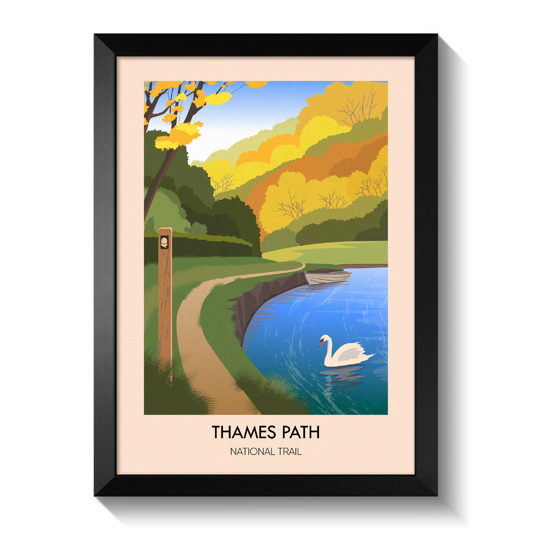 Thames Path National Trail Modern Travel Poster