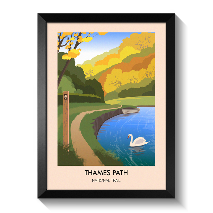 Thames Path National Trail Modern Travel Poster