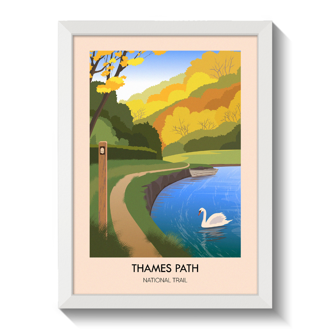 Thames Path National Trail Modern Travel Poster