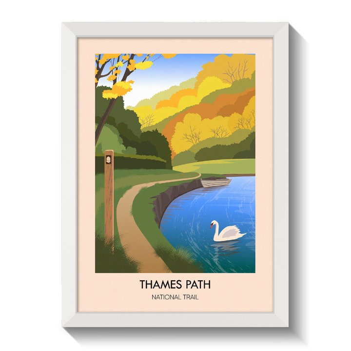 Thames Path National Trail Modern Travel Poster