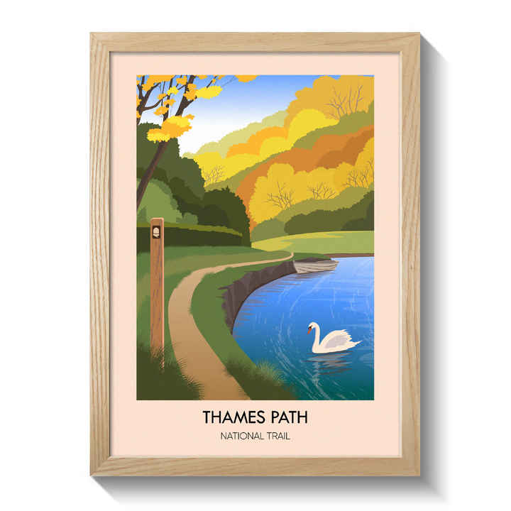 Thames Path National Trail Modern Travel Poster