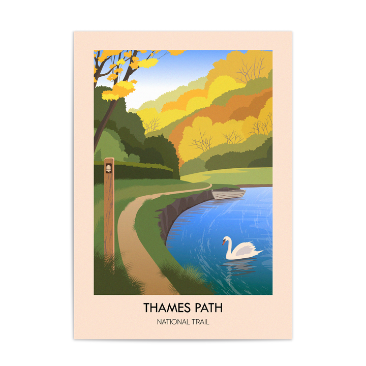 Thames Path National Trail Modern Travel Poster