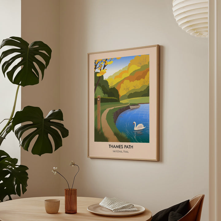 Thames Path National Trail Modern Travel Poster