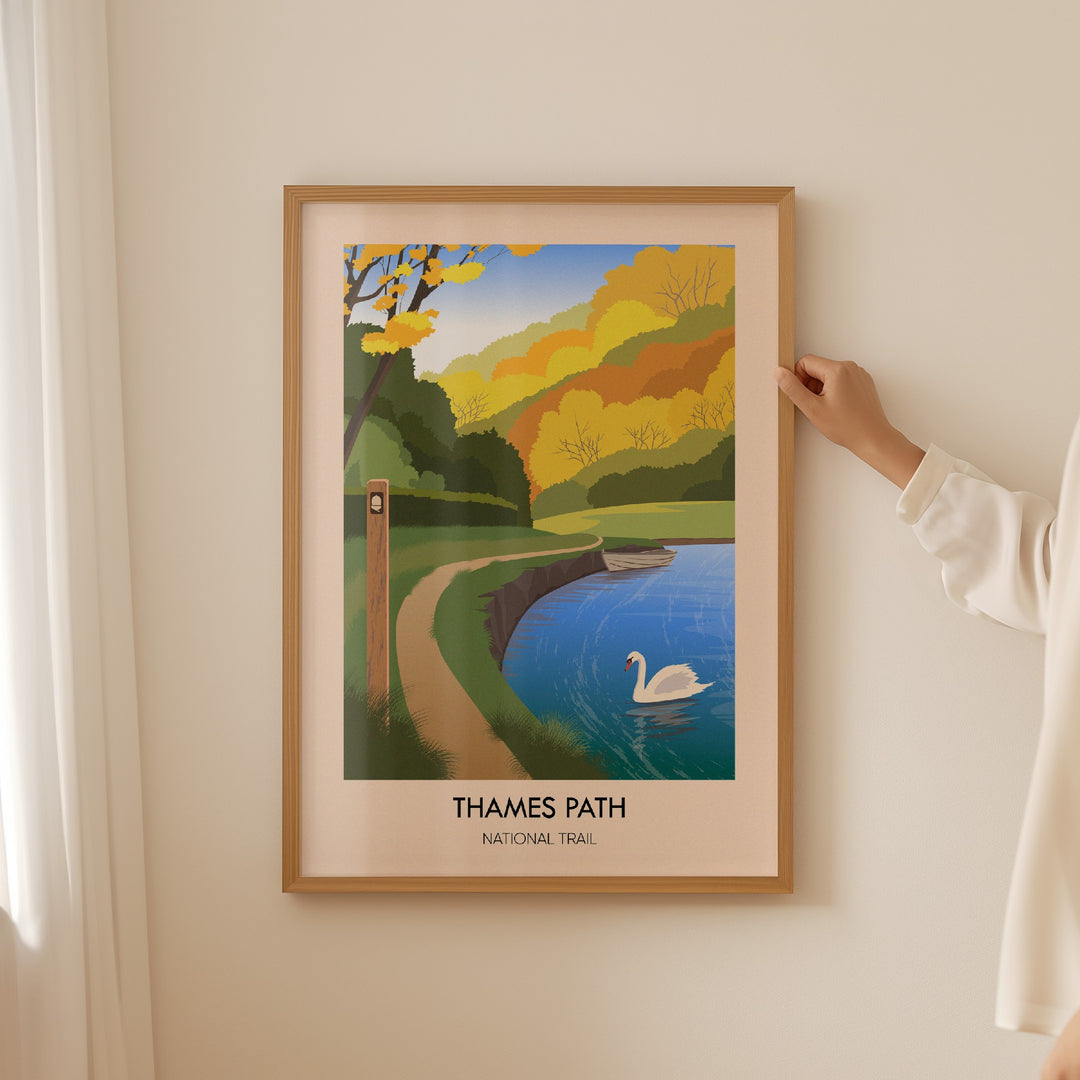 Thames Path National Trail Modern Travel Poster