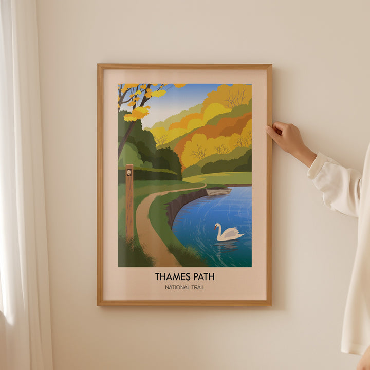 Thames Path National Trail Modern Travel Poster