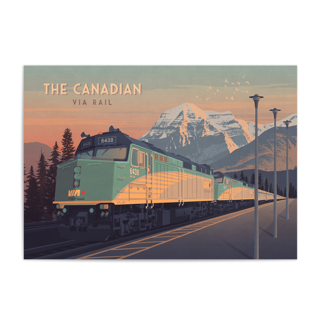 The Canadian Train Via Rail Travel Poster
