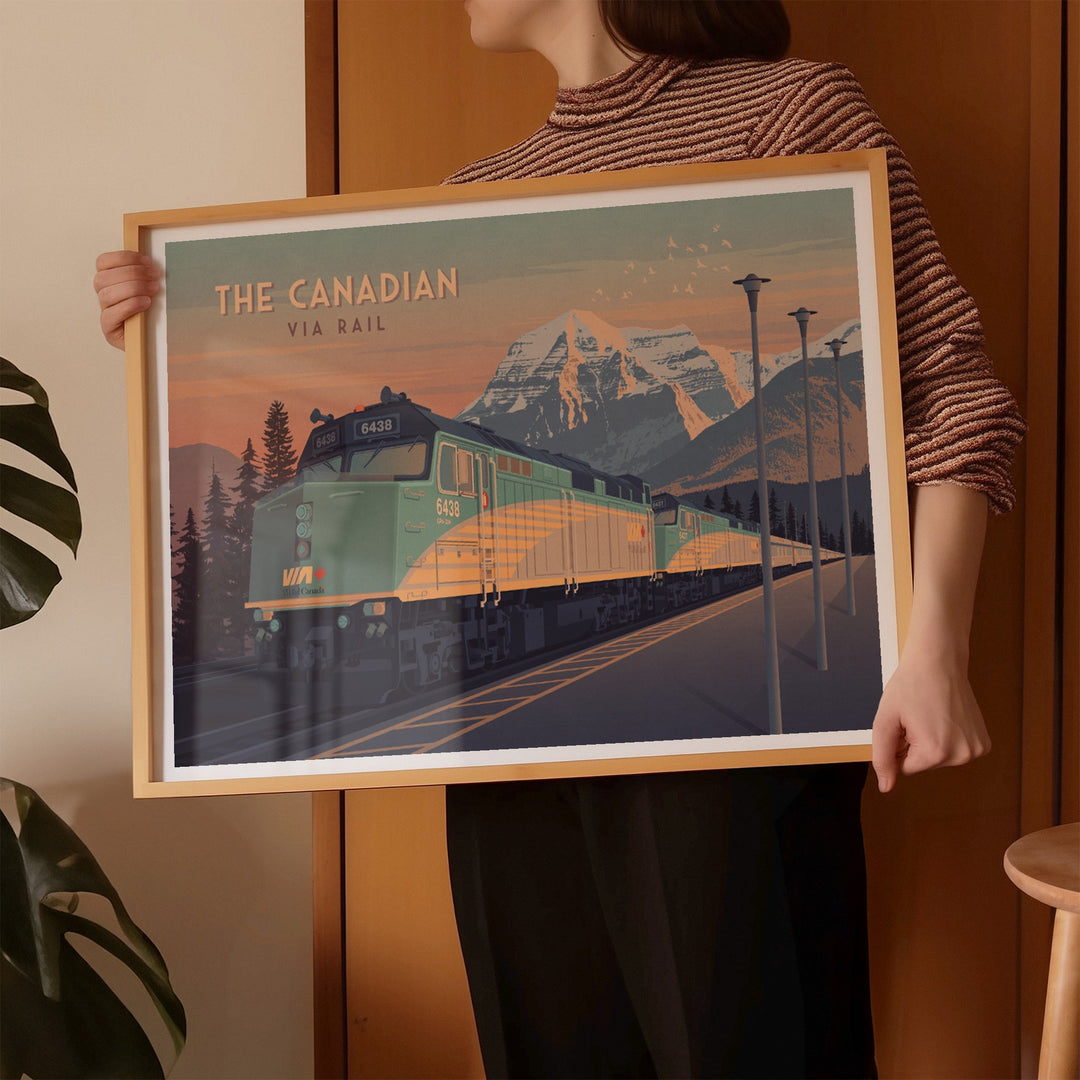 The Canadian Train Via Rail Travel Poster