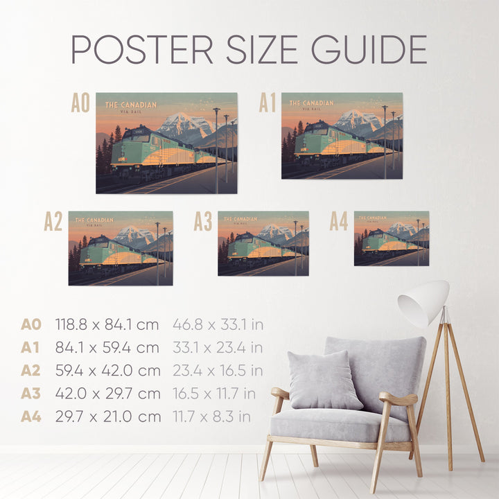 The Canadian Train Via Rail Travel Poster