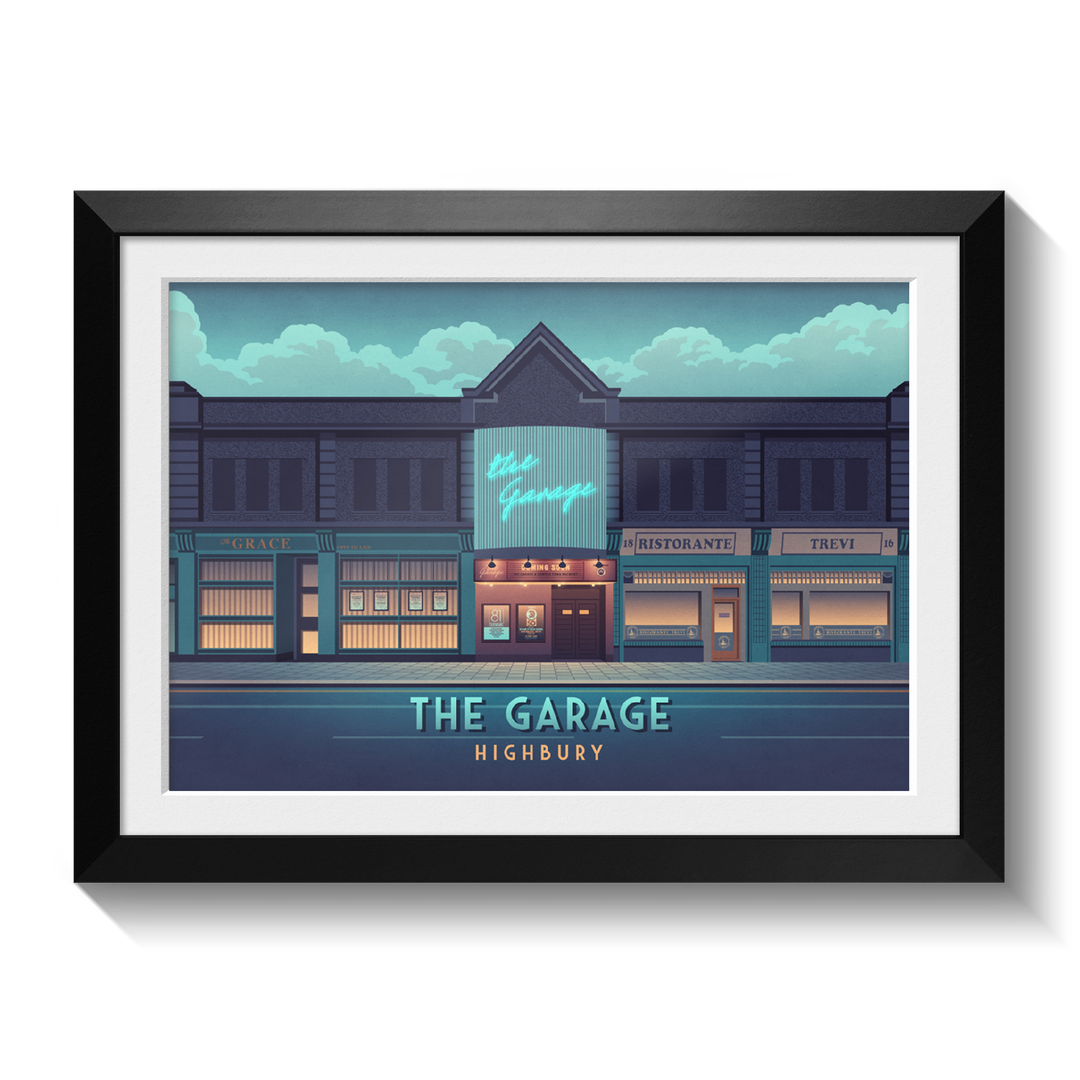 The Garage Highbury London Travel Poster
